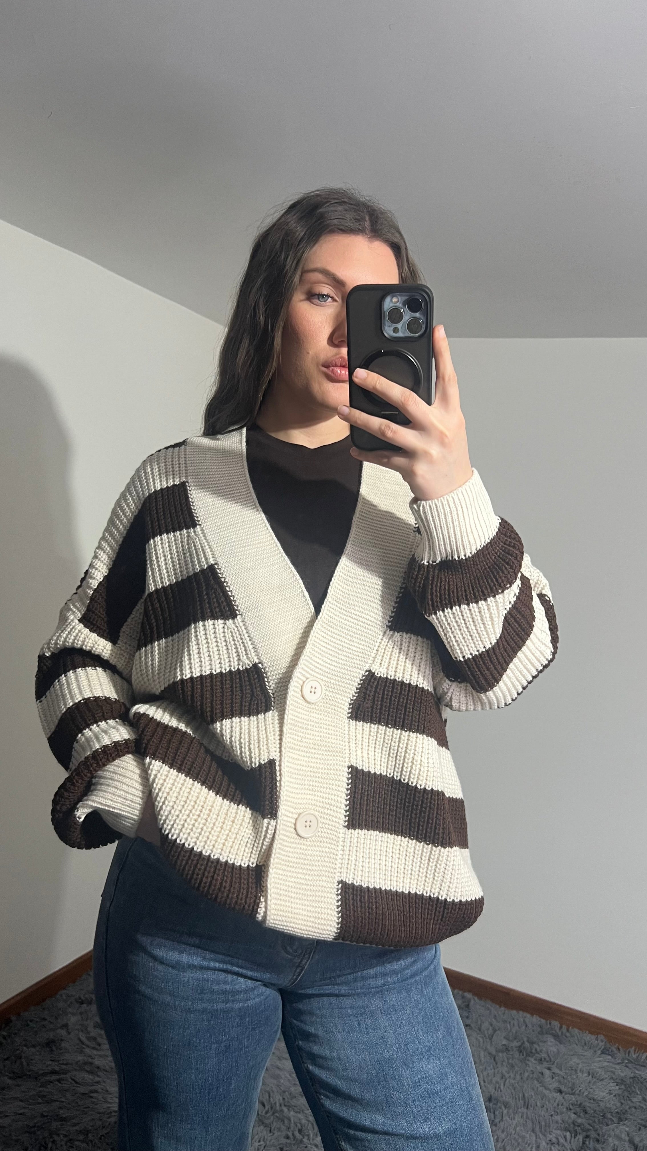 Cardigan a righe Mia