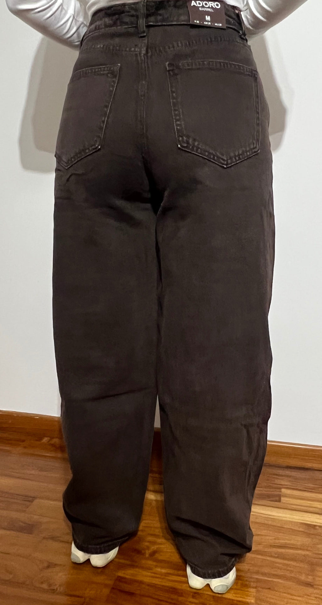 Jeans marrone risvolto