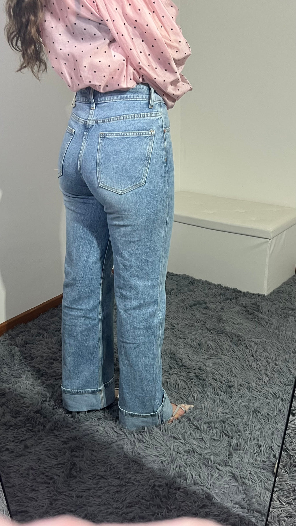 Jeans Mari super vita alta con pieghe