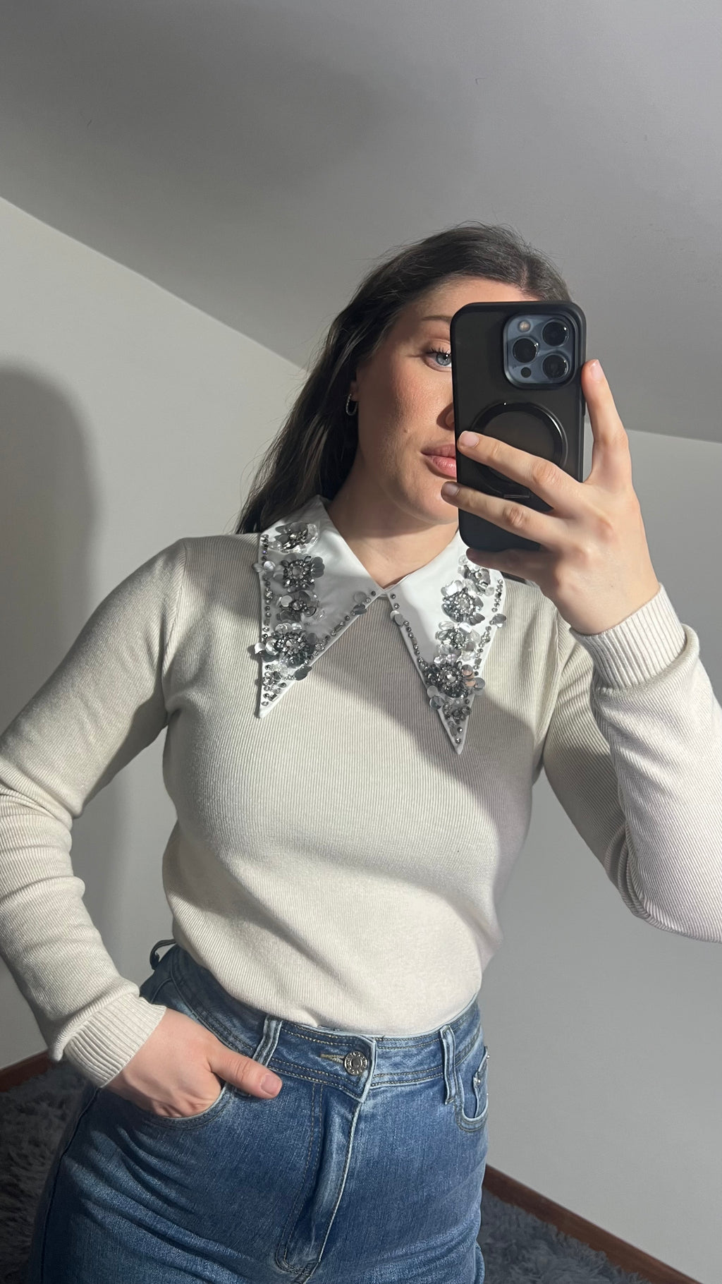 Maglioncino con colletto Gioiello