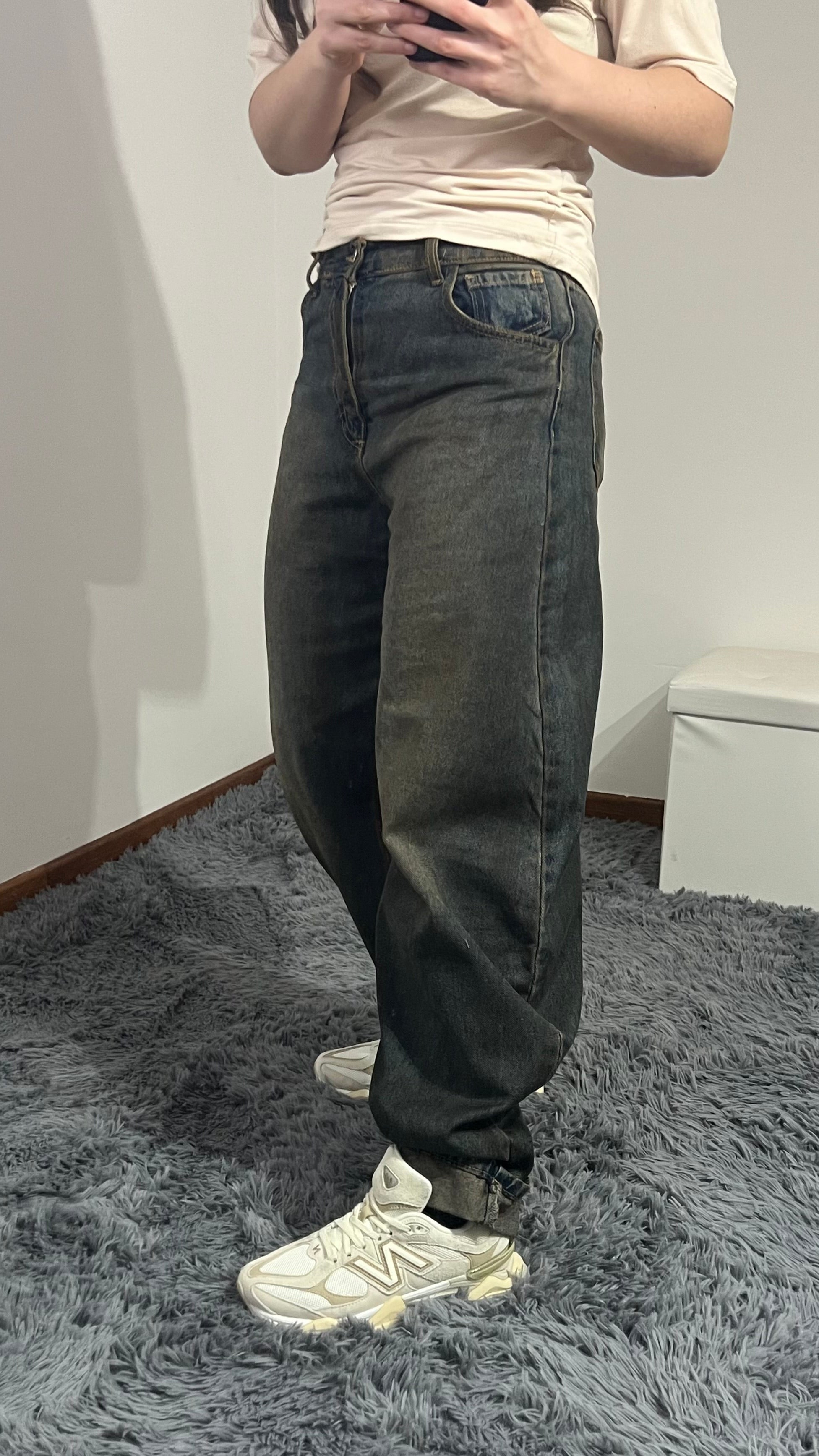 Jeans Megan balloon con pieghe