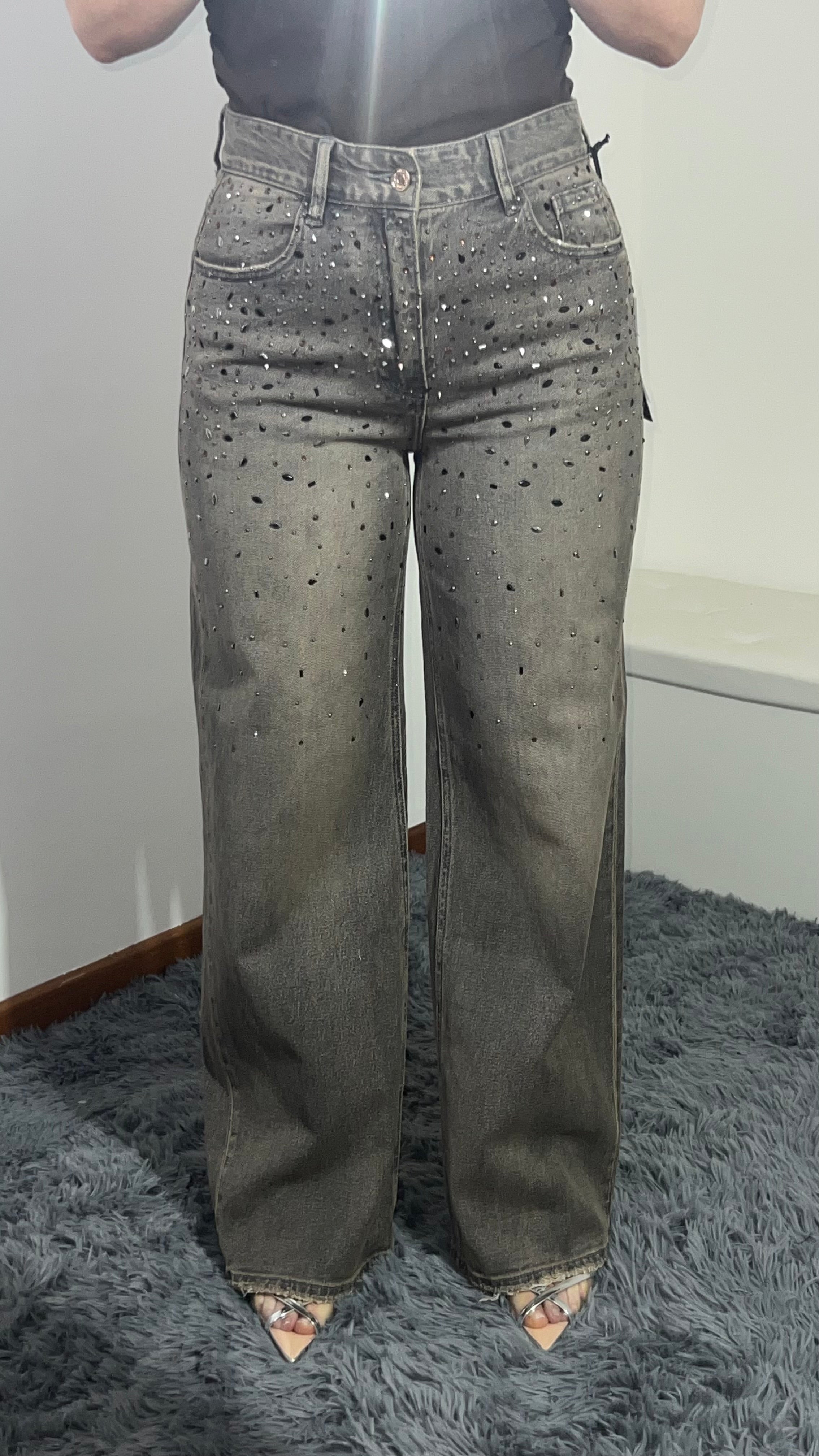 Jeans Soraya marrone sfumato gioiello