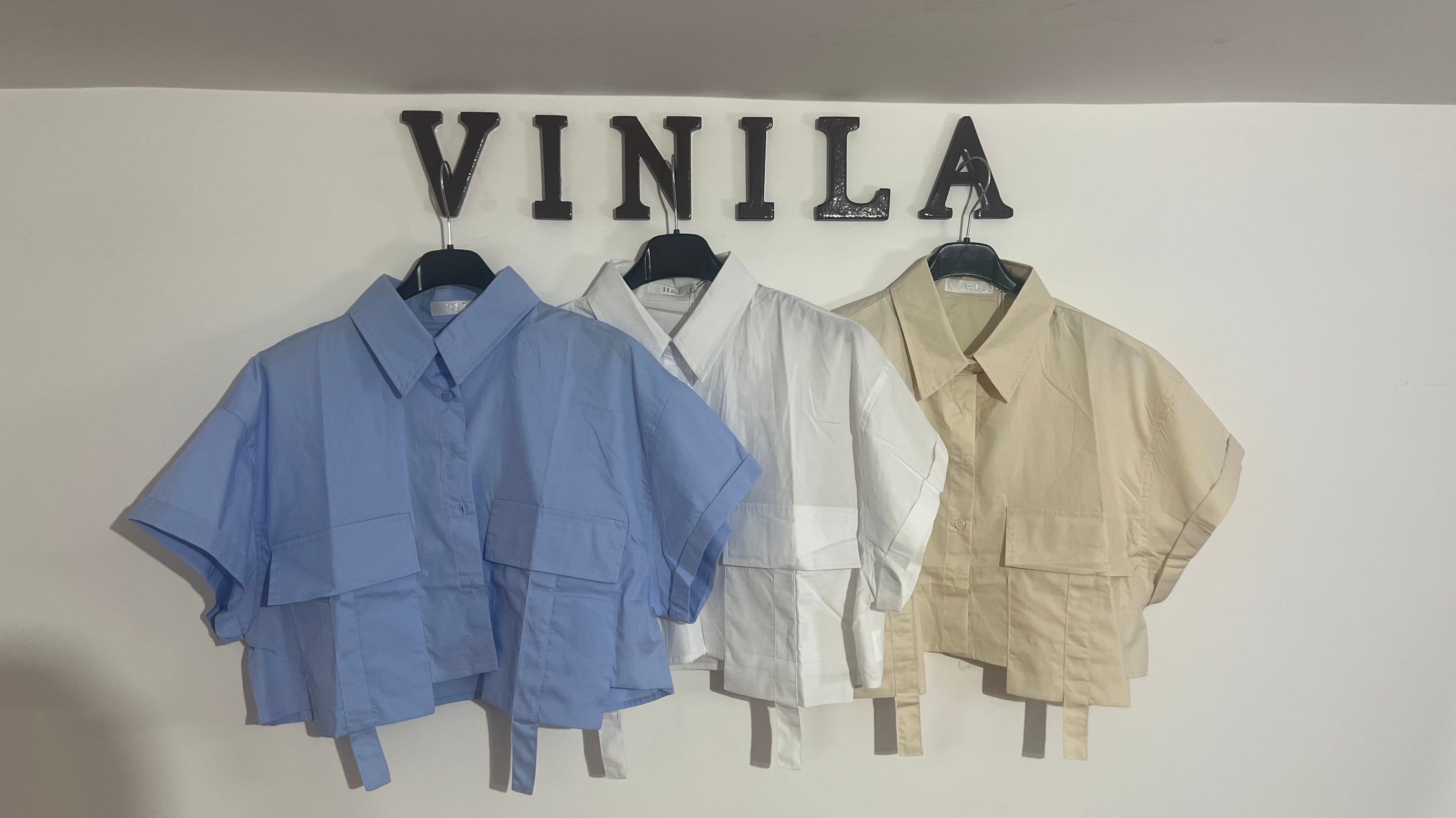 CAMICIA CROP MEZZA MANICA