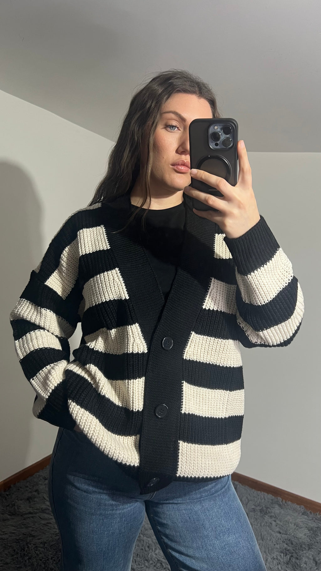 Cardigan a righe Mia