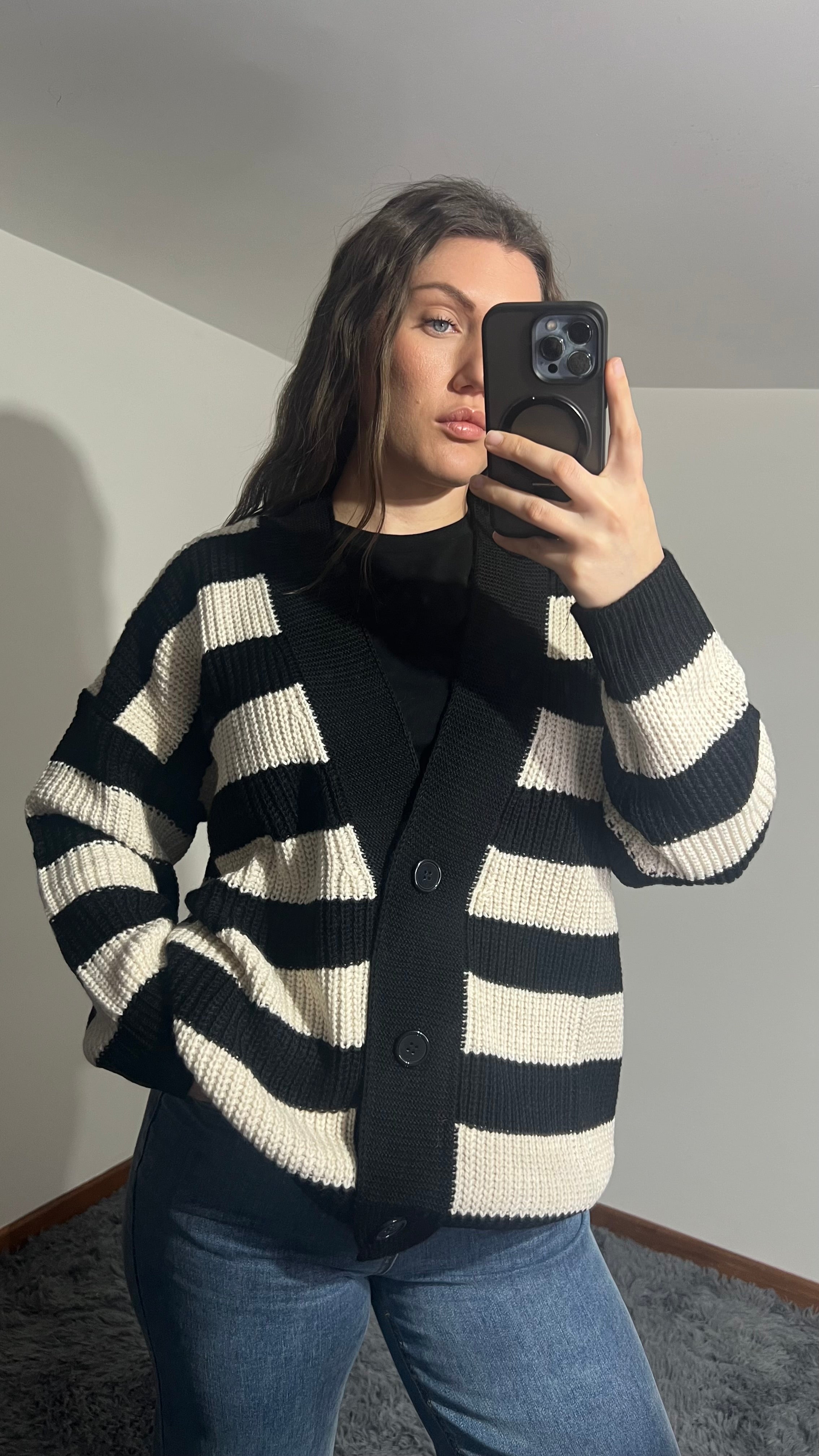 Cardigan a righe Mia