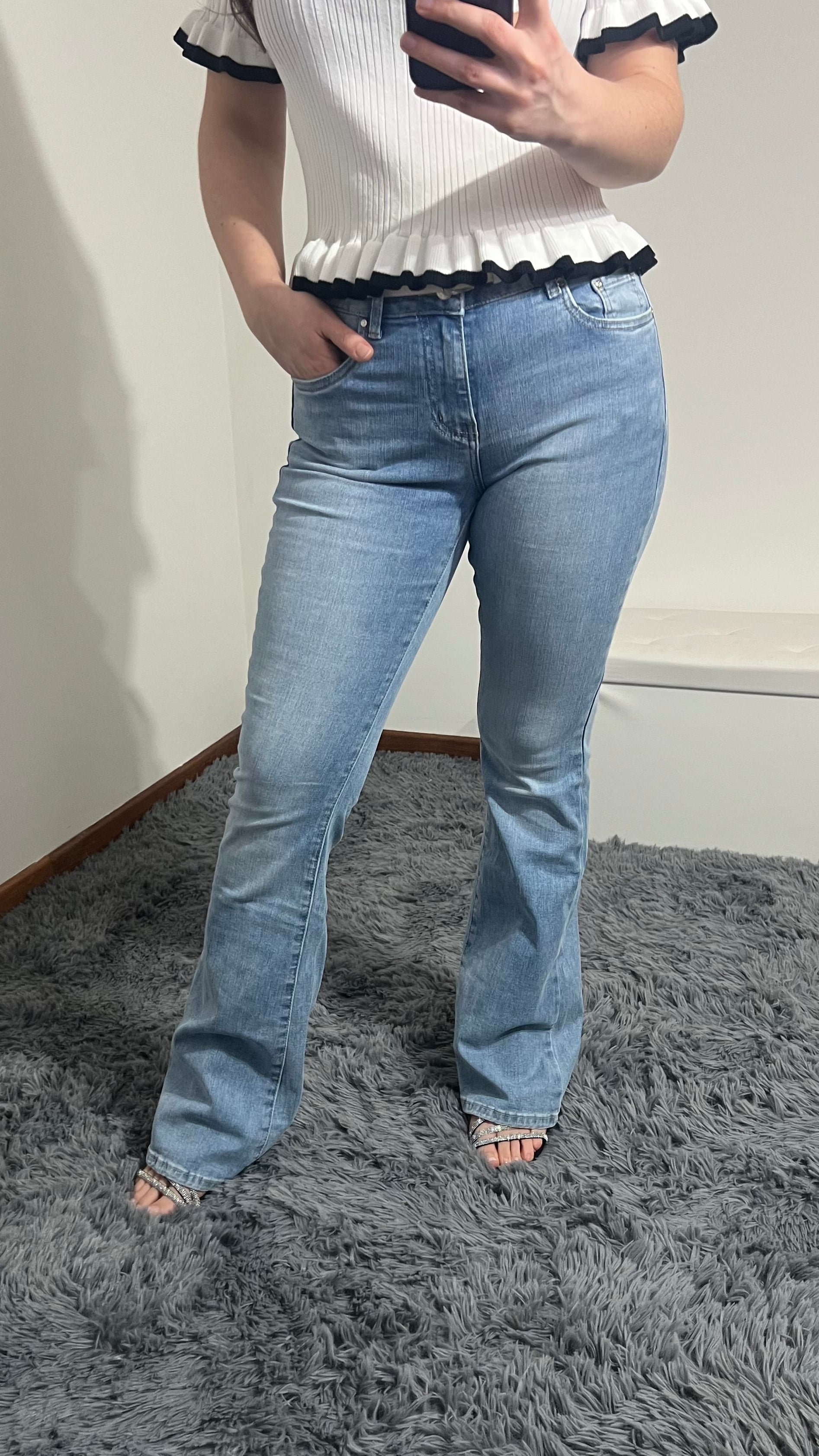 Jeans zampa Aurora lav. chiaro