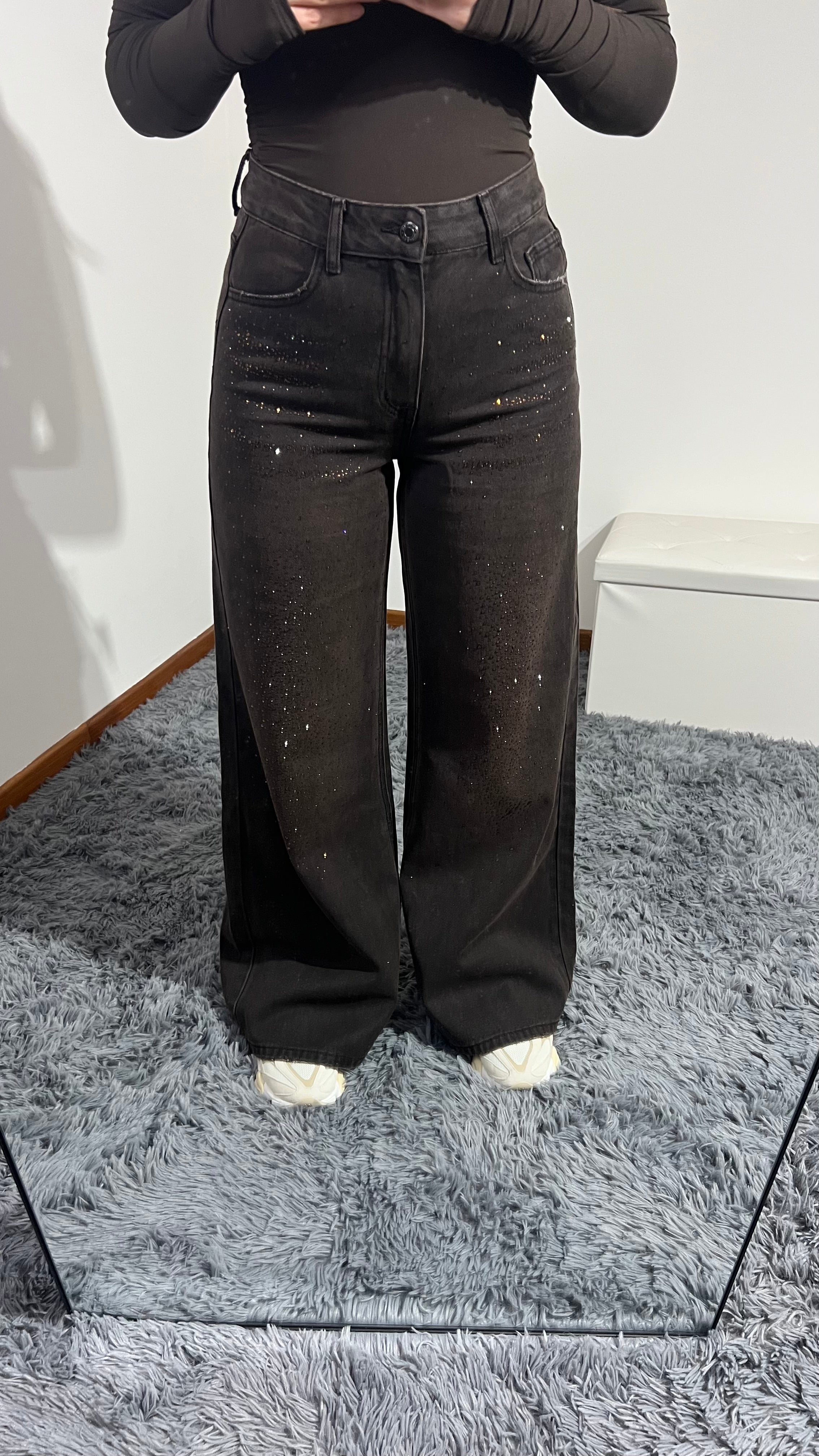 Jeans brown strass