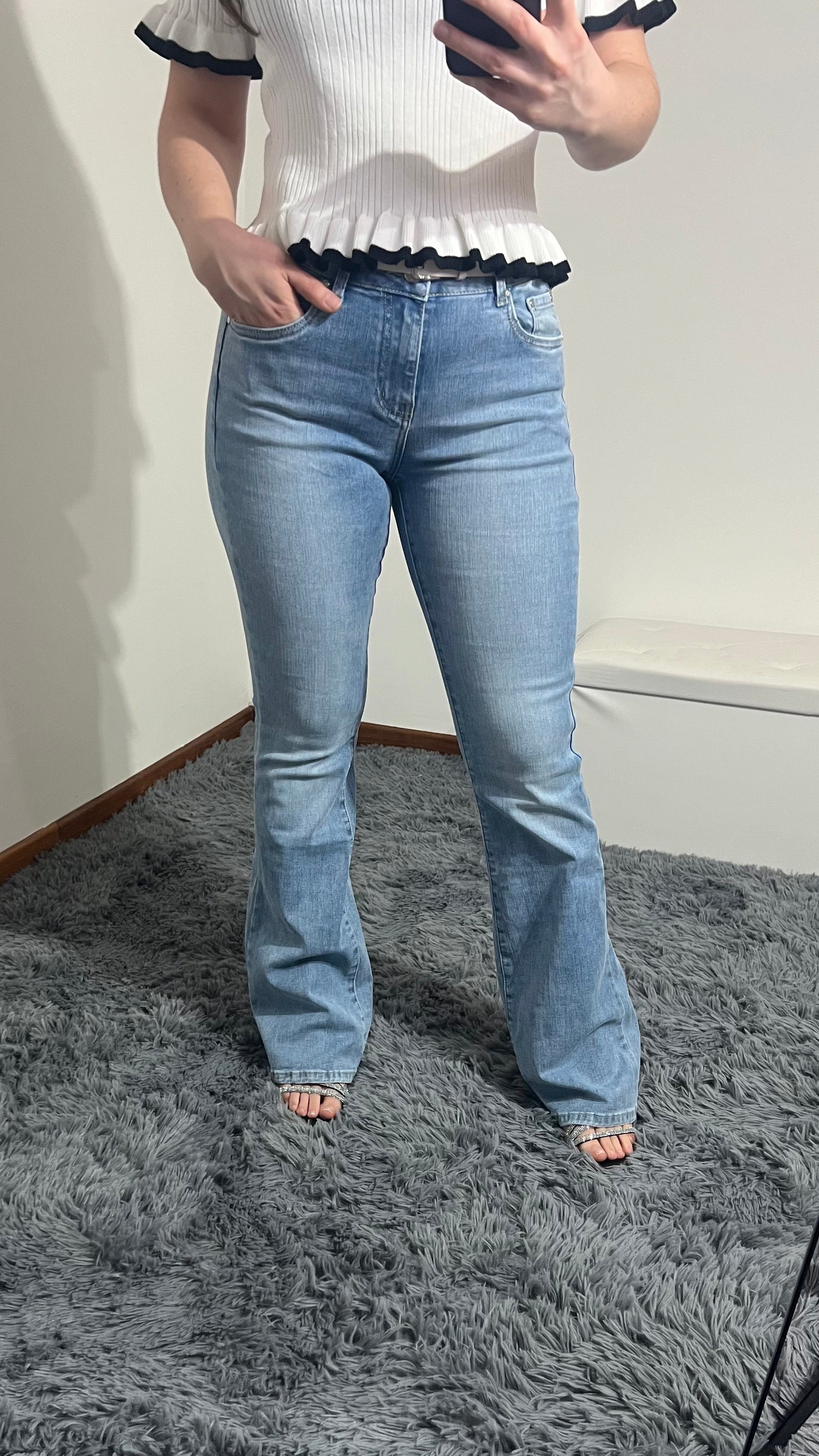 Jeans zampa Aurora lav. chiaro