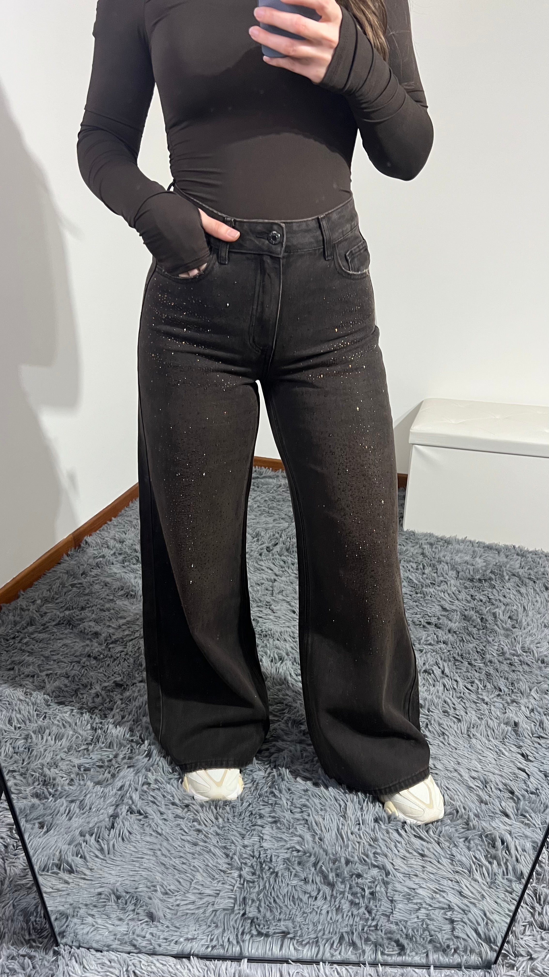 Jeans brown strass