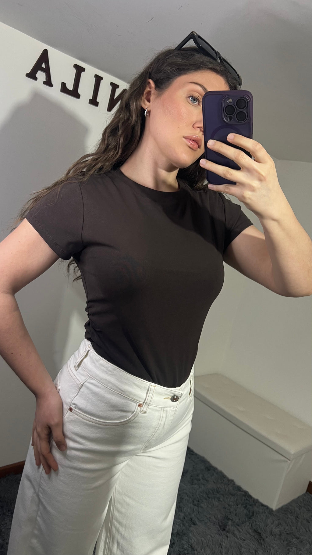 T-shirt in cotone drappeggiata