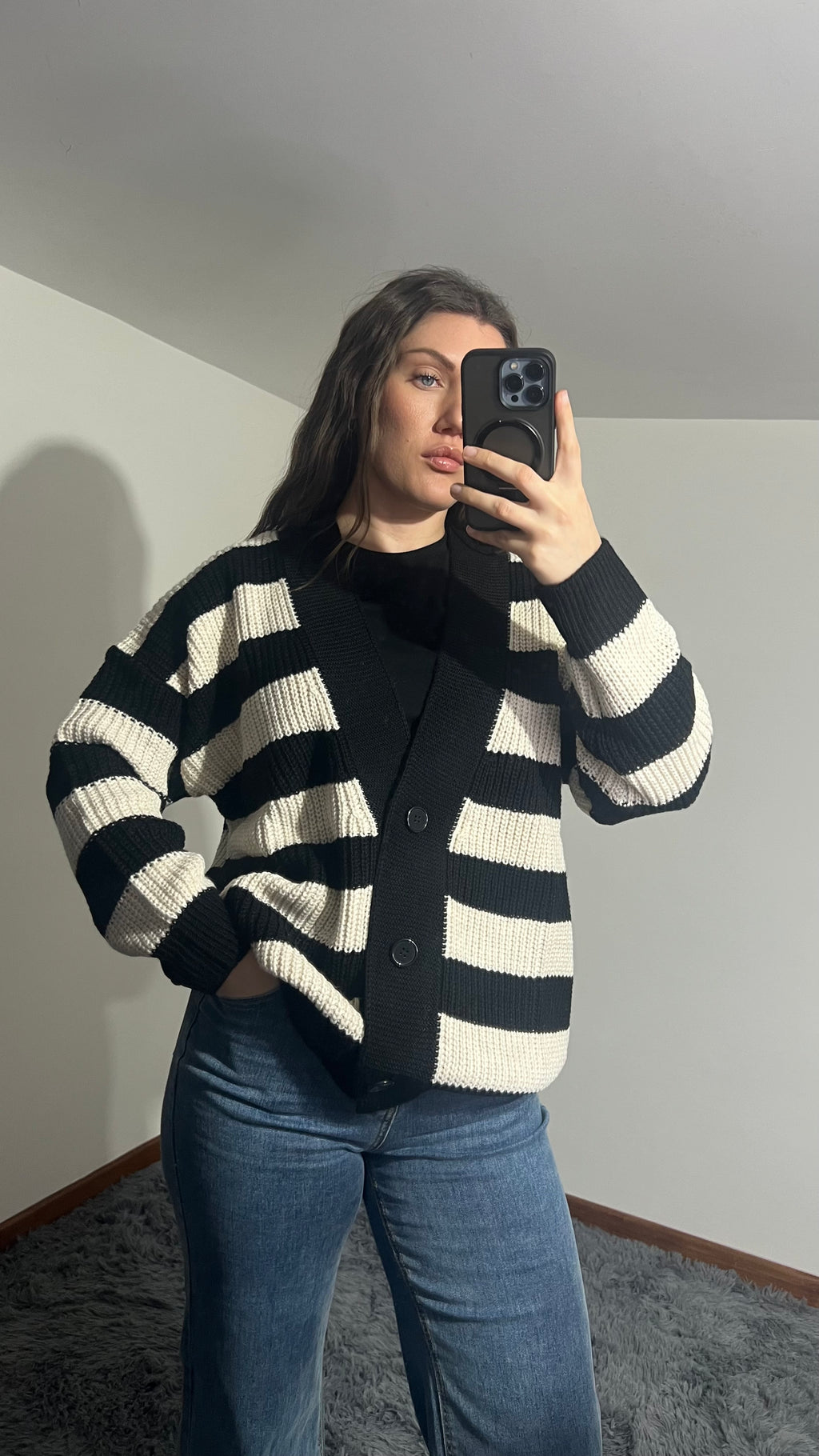 Cardigan a righe Mia