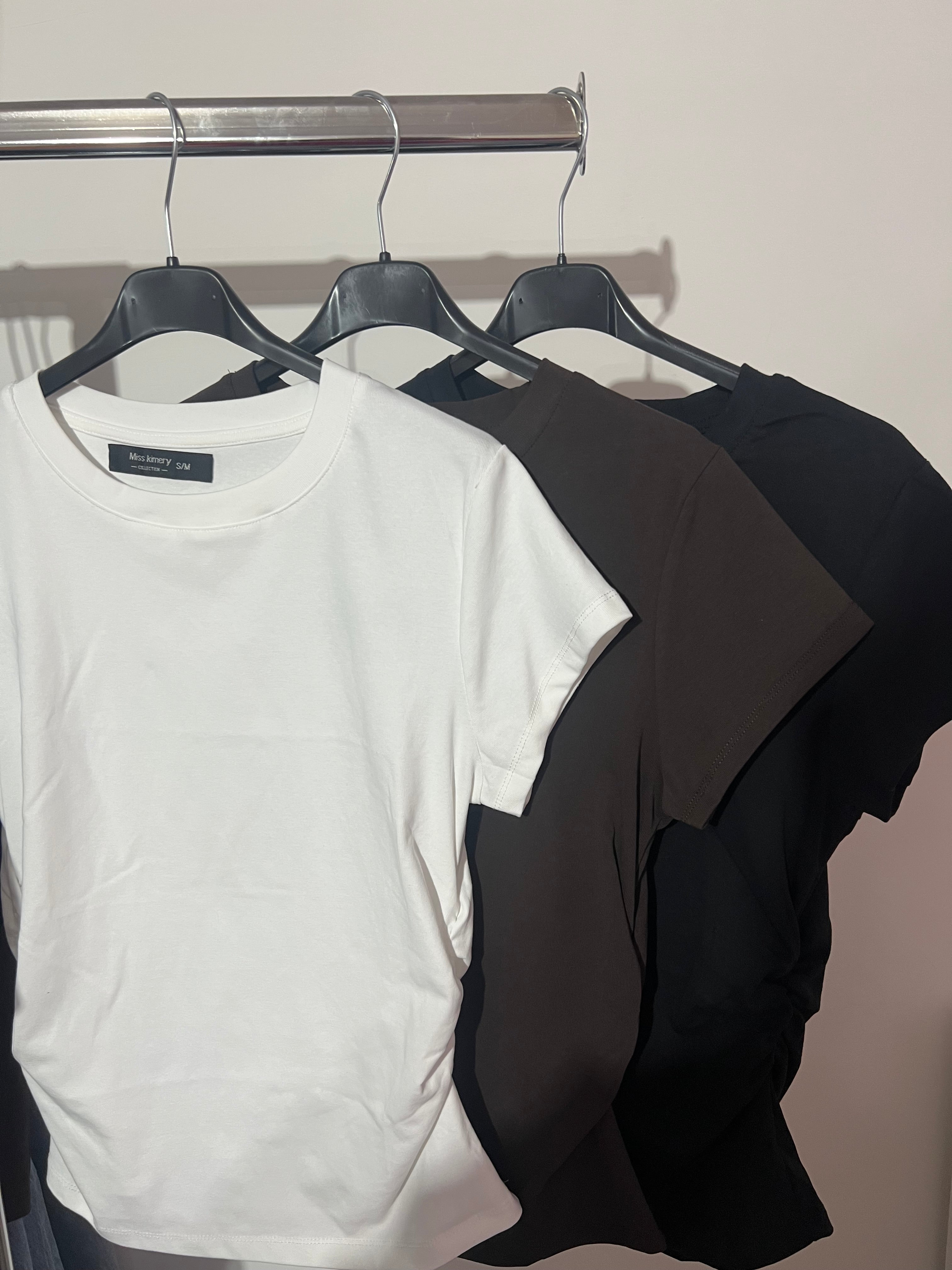 T-shirt in cotone drappeggiata