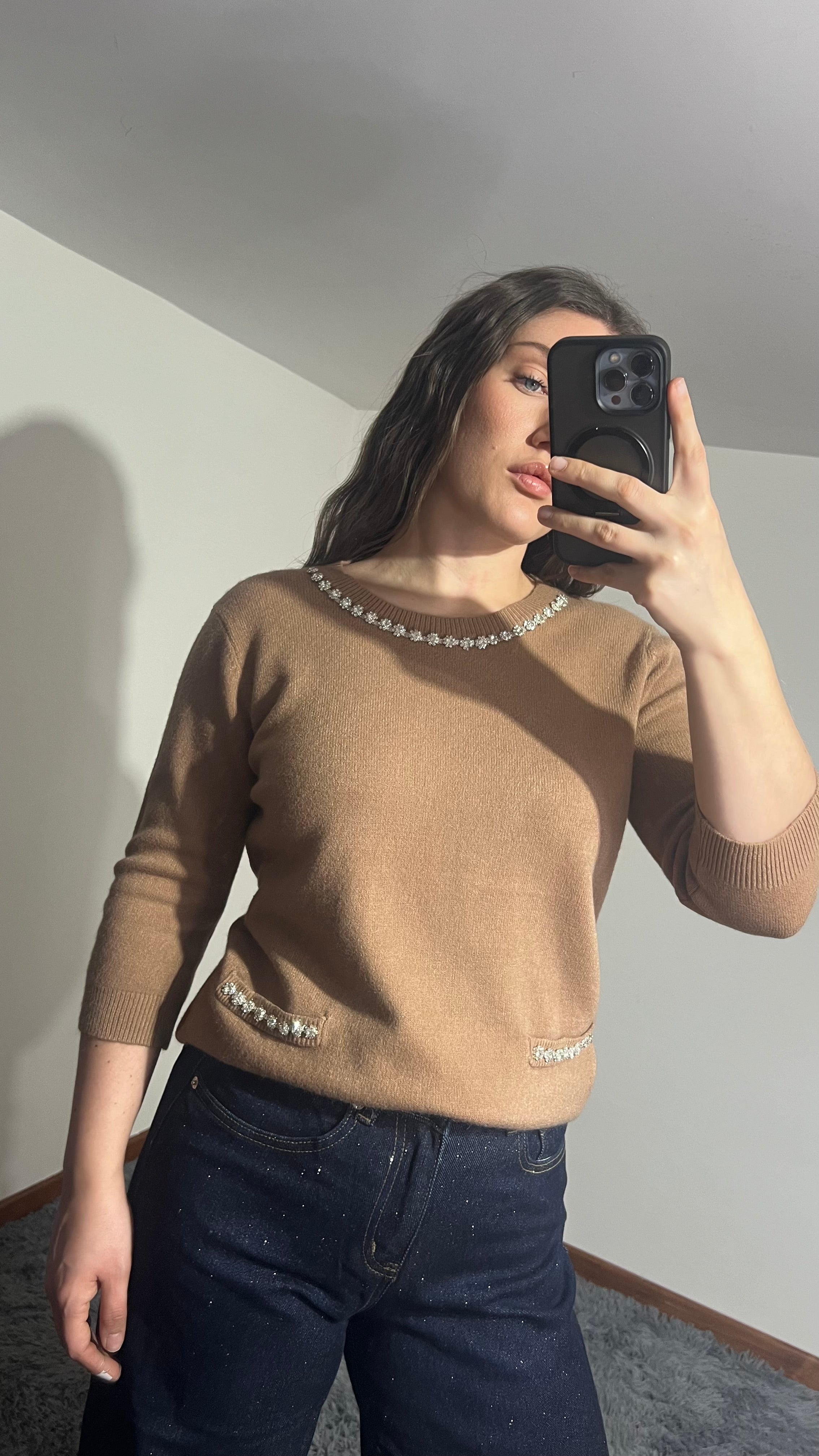 Maglioncino 3/4 strass