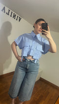 CAMICIA CROP MEZZA MANICA