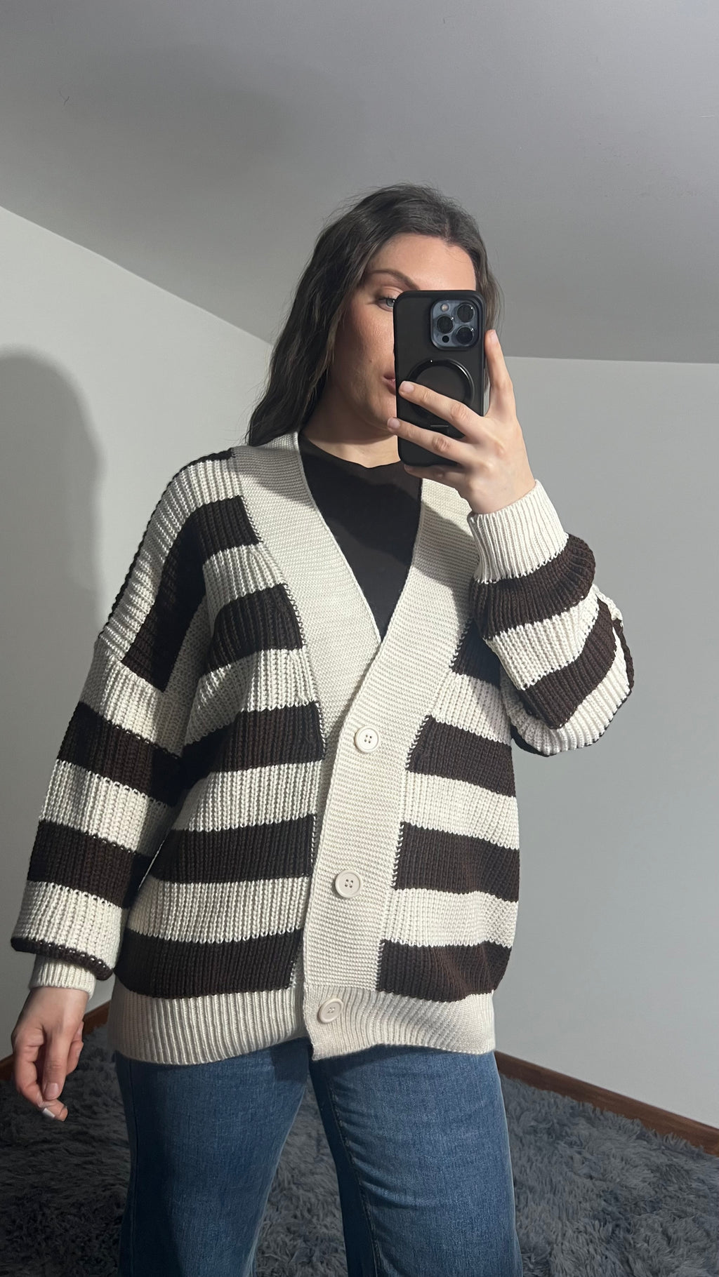 Cardigan a righe Mia