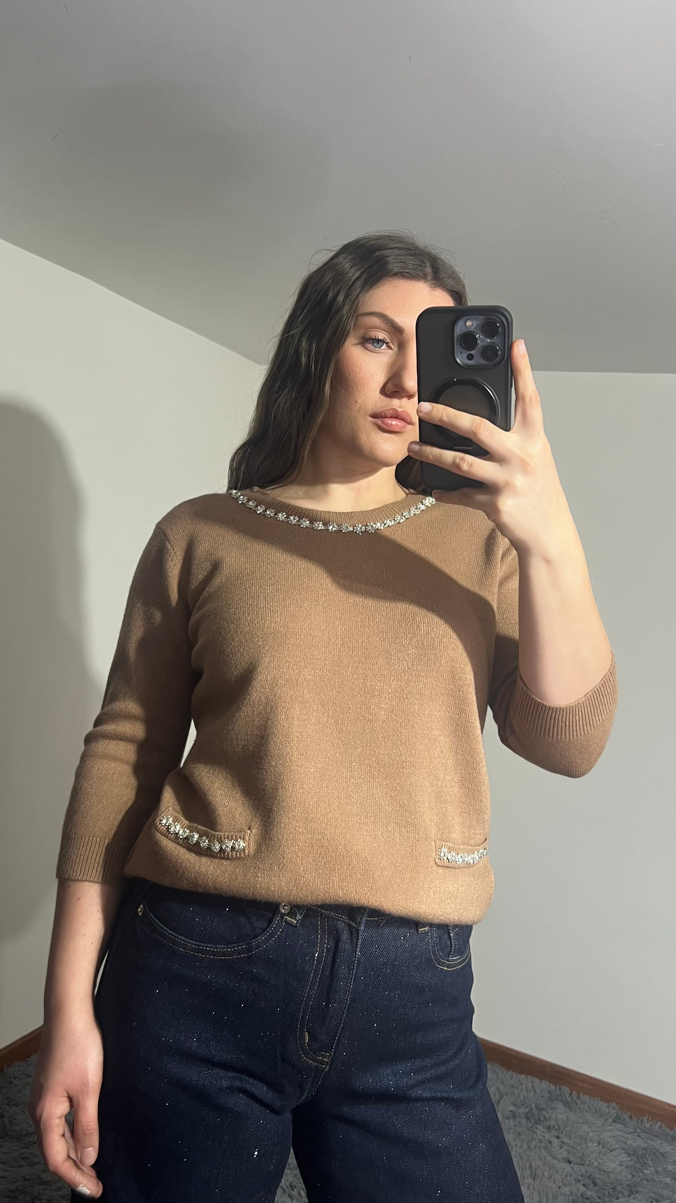 Maglioncino 3/4 strass