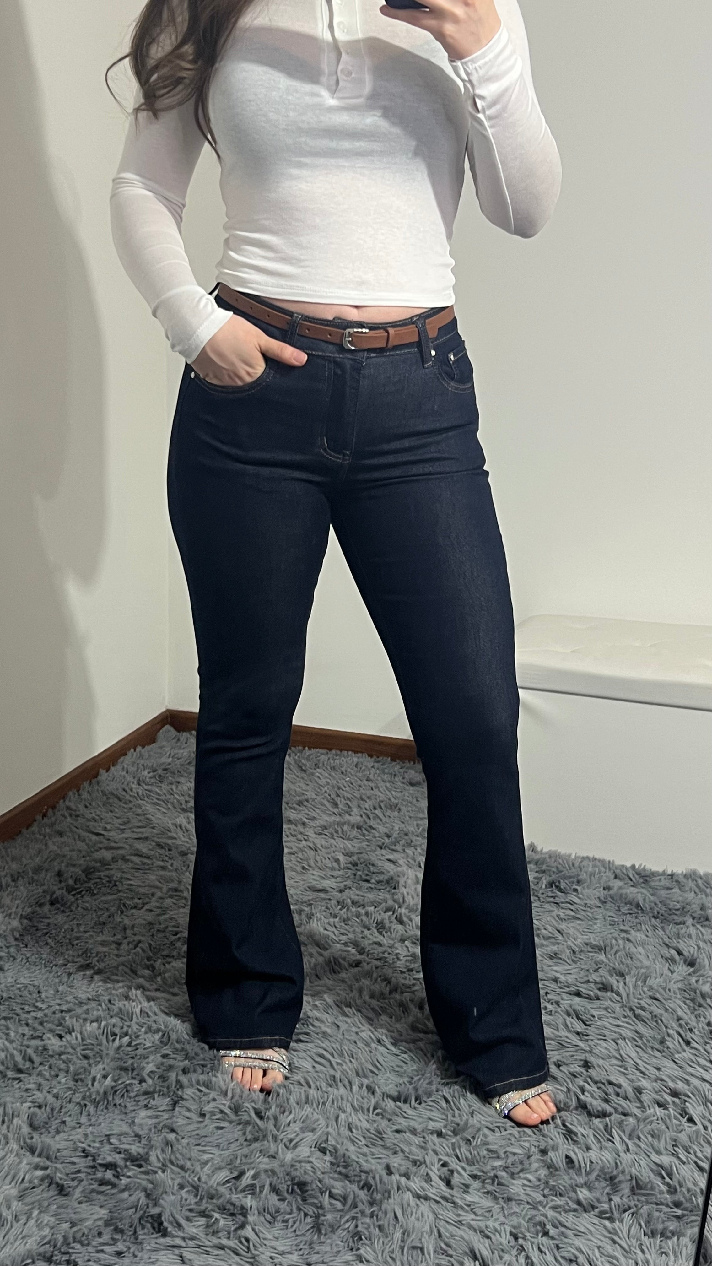 Jeans zampa Aurora lav. scuro
