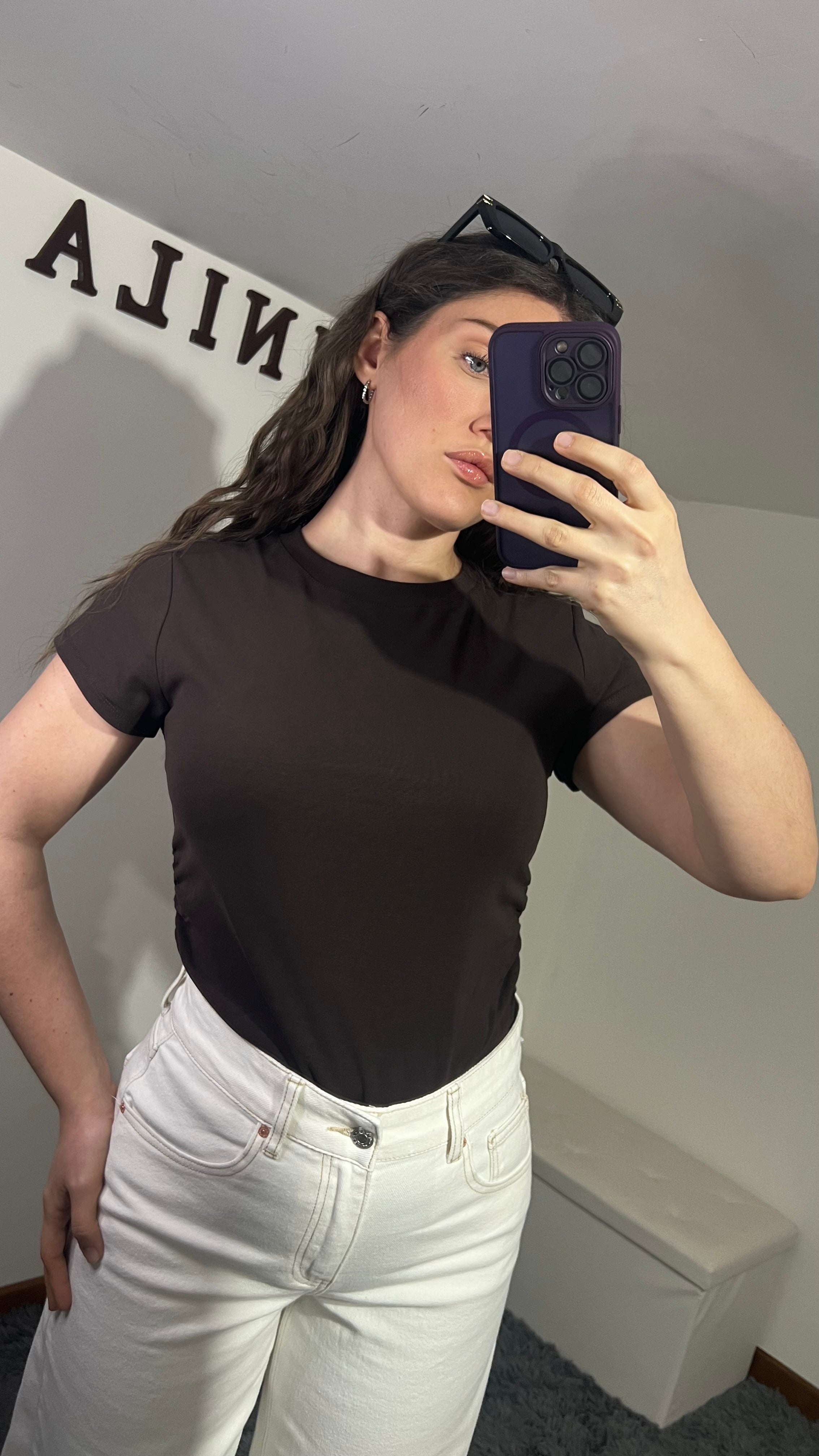 T-shirt in cotone drappeggiata