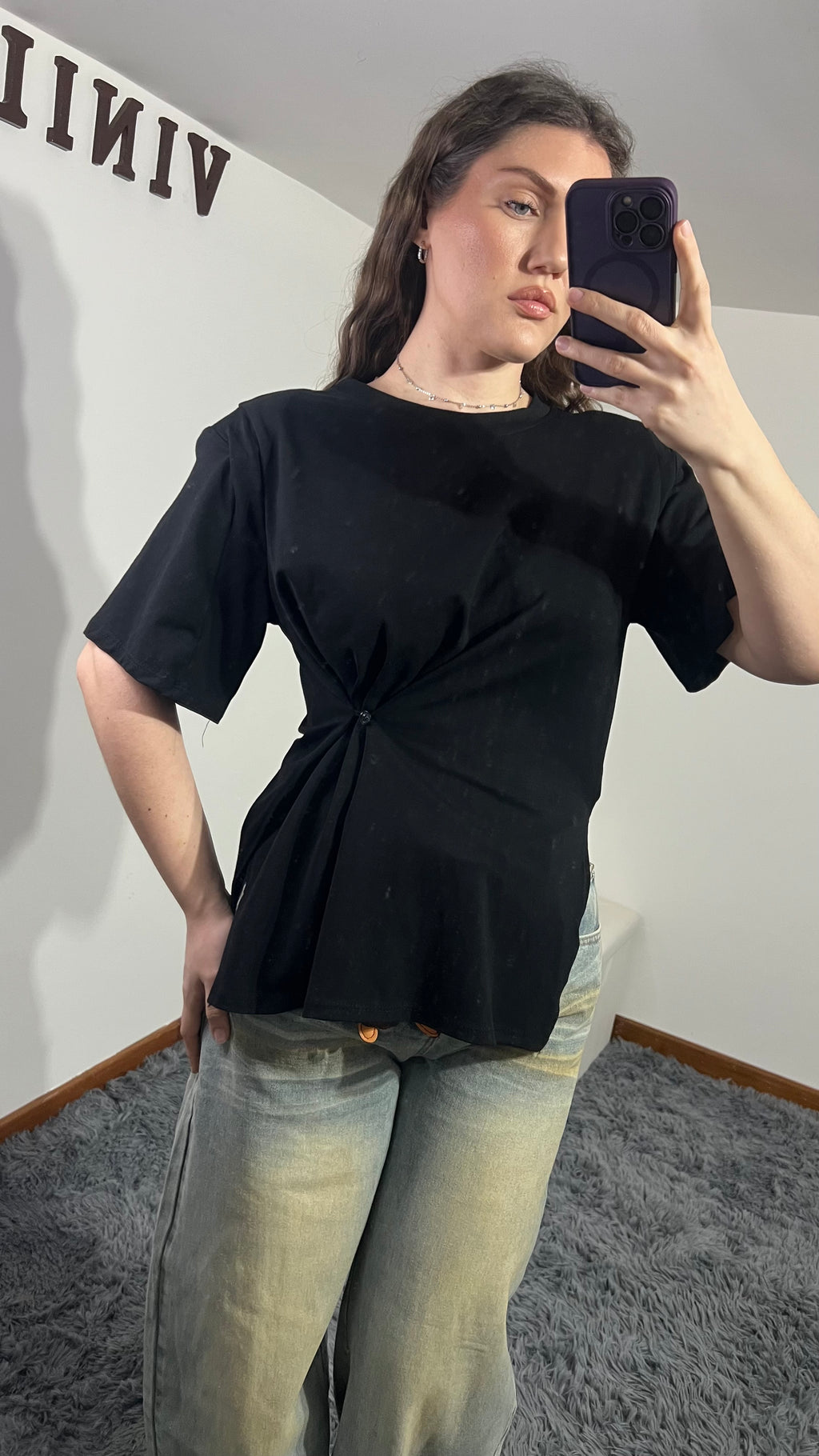 T-Shirt Clotilde con spallina e chiusura bottone