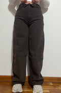 Jeans marrone risvolto