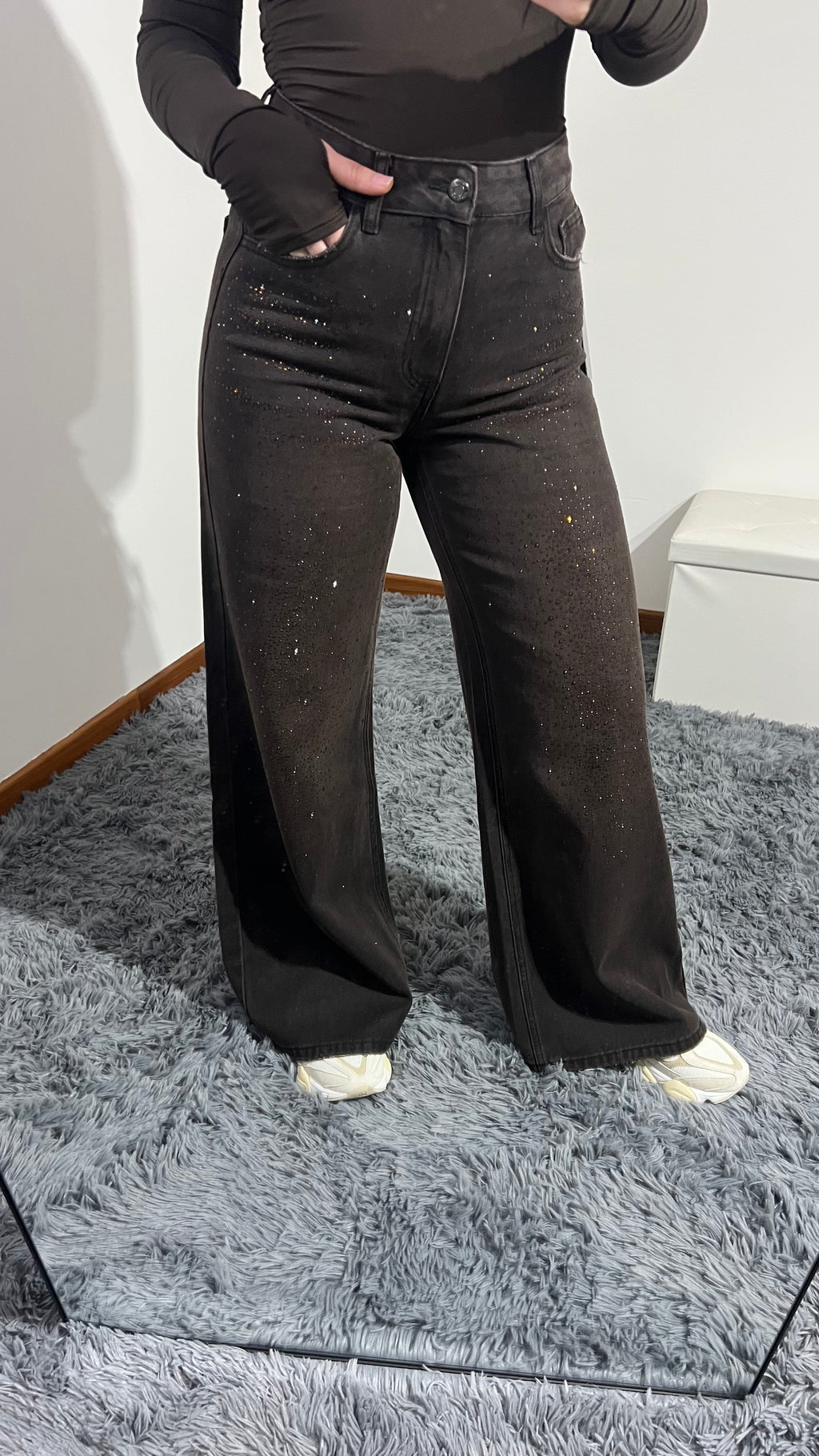 Jeans brown strass