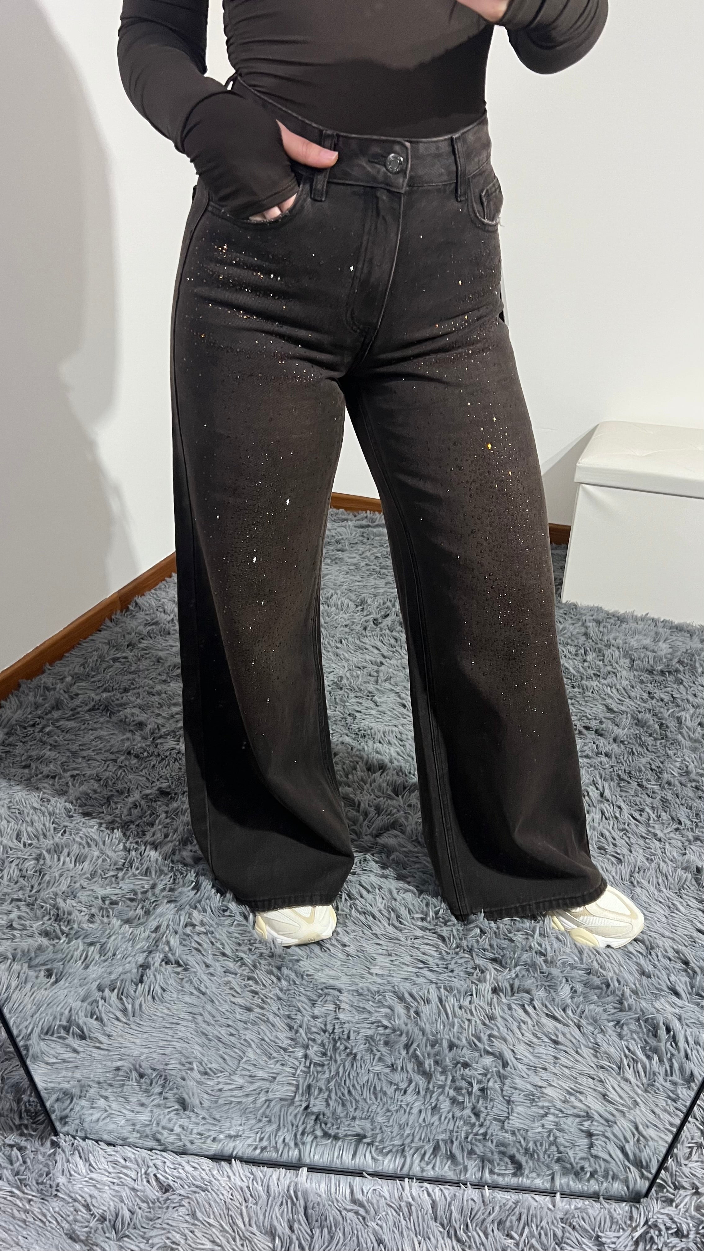 Jeans brown strass