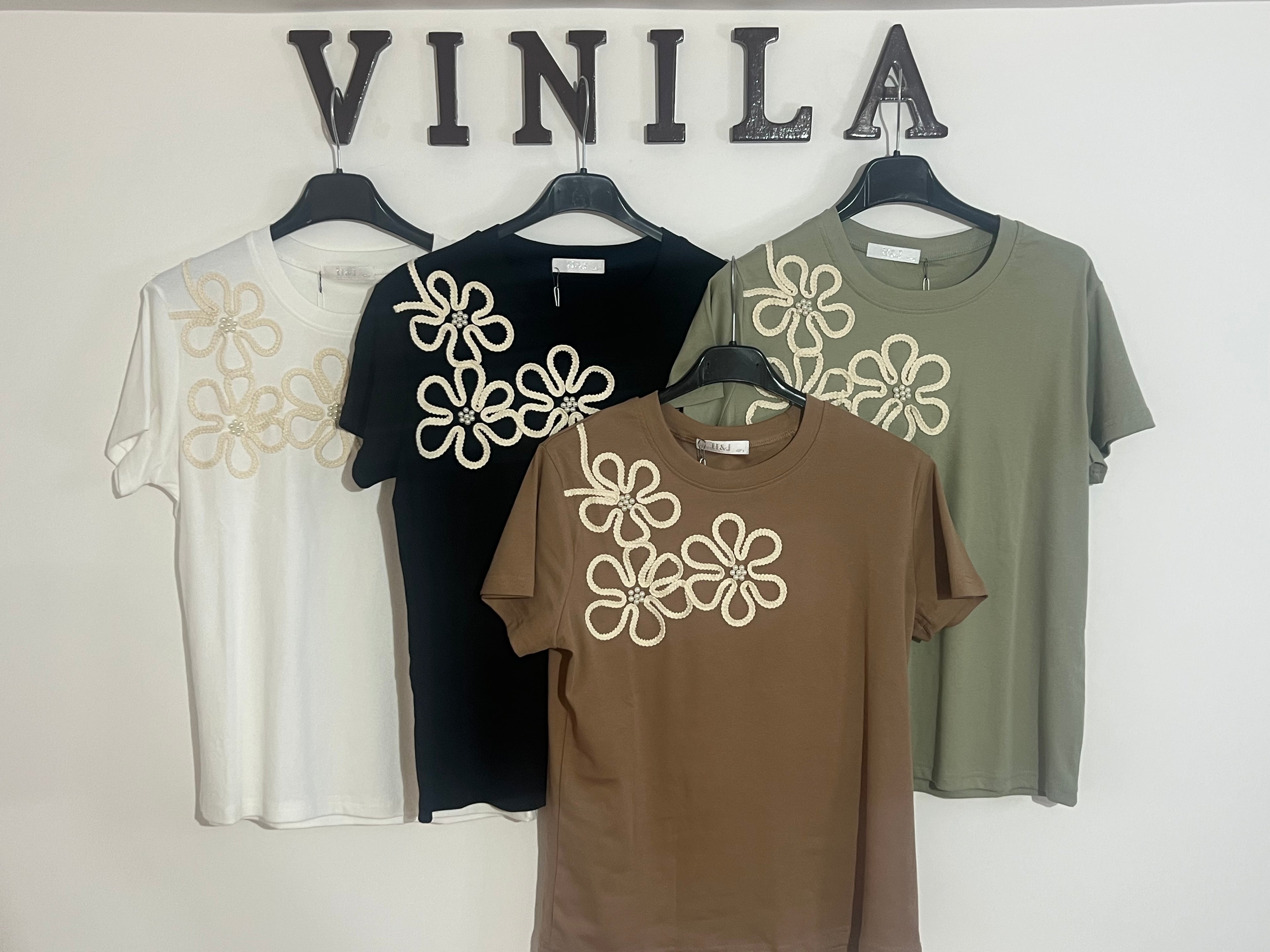 T-SHIRT FLOWER RICAMO