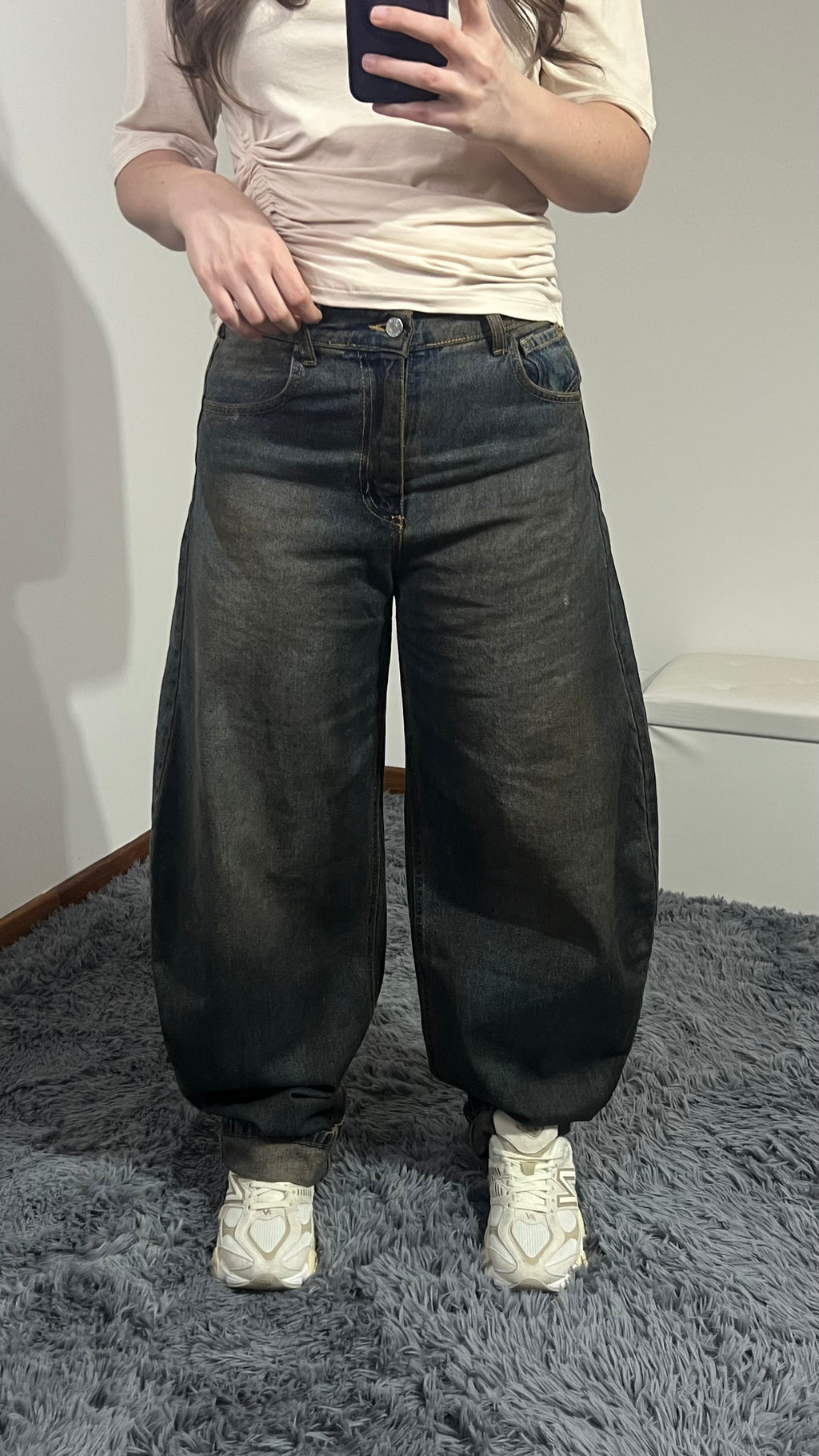 Jeans Megan balloon con pieghe