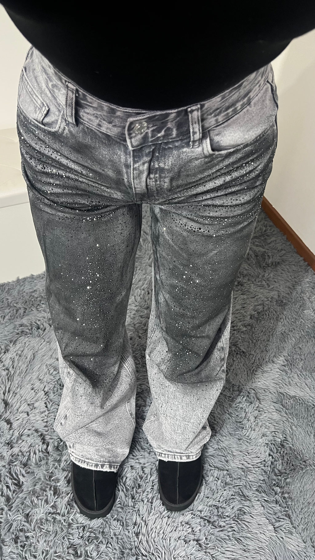 Jeans grey strass
