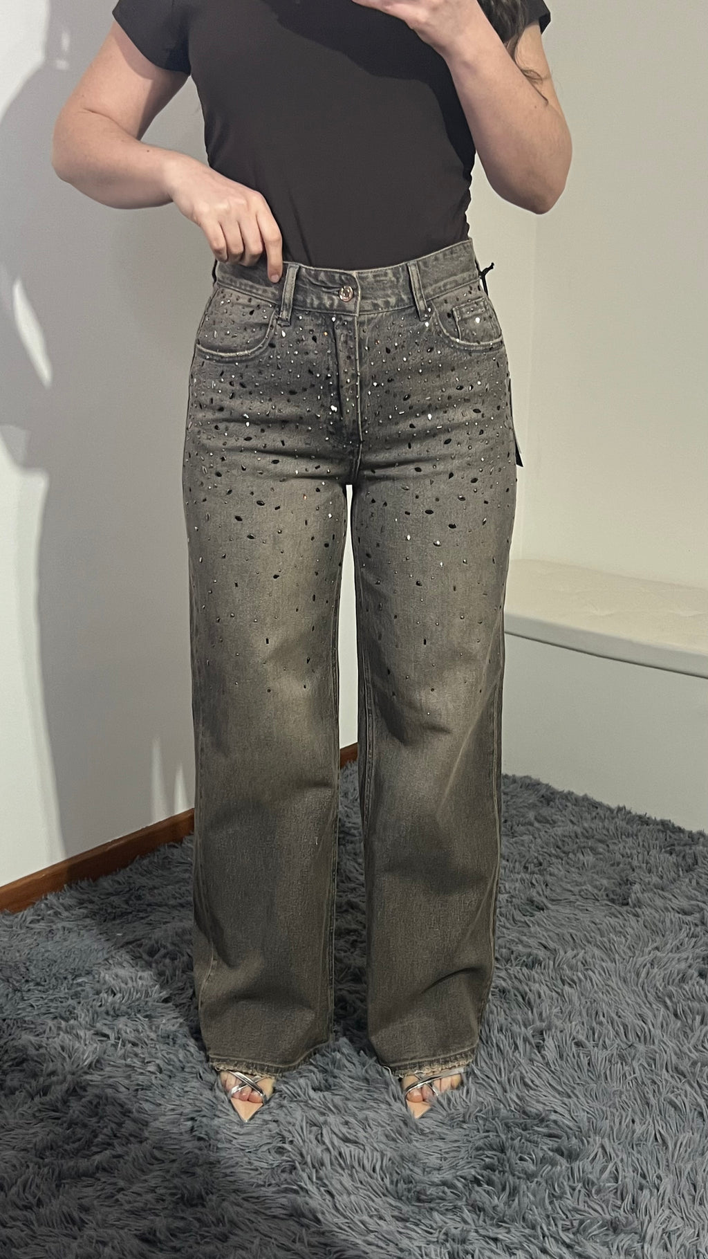 Jeans Soraya marrone sfumato gioiello