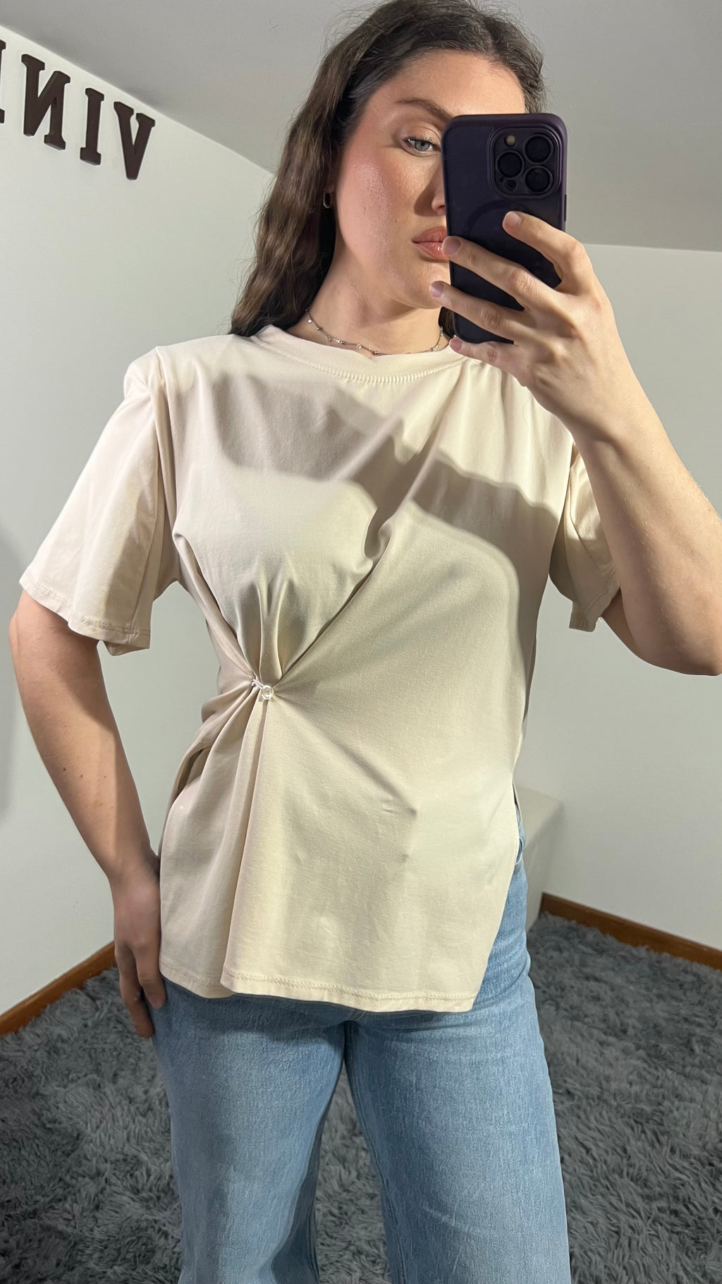 T-Shirt Clotilde con spallina e chiusura bottone