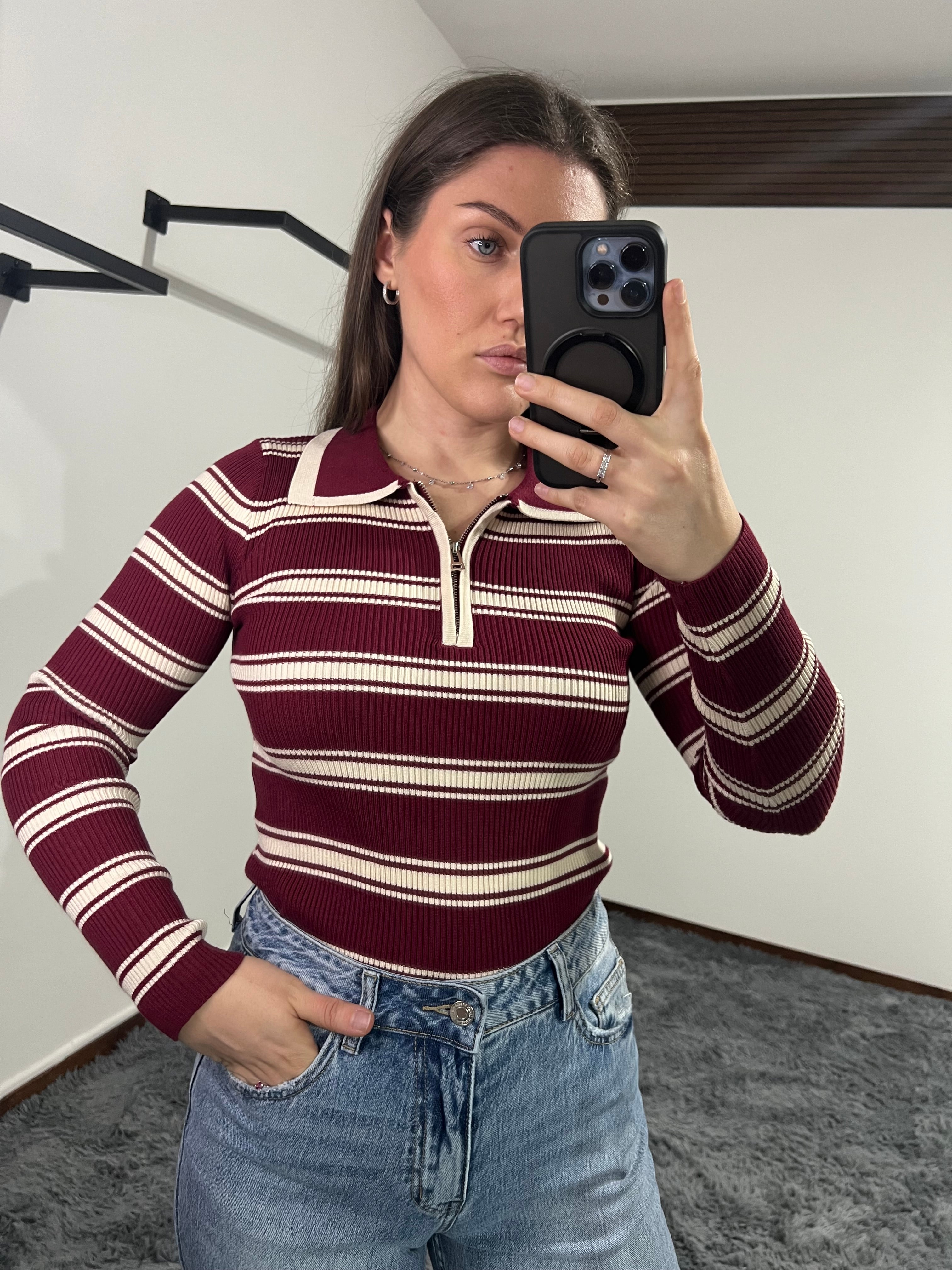 Polo Allyson bordeaux