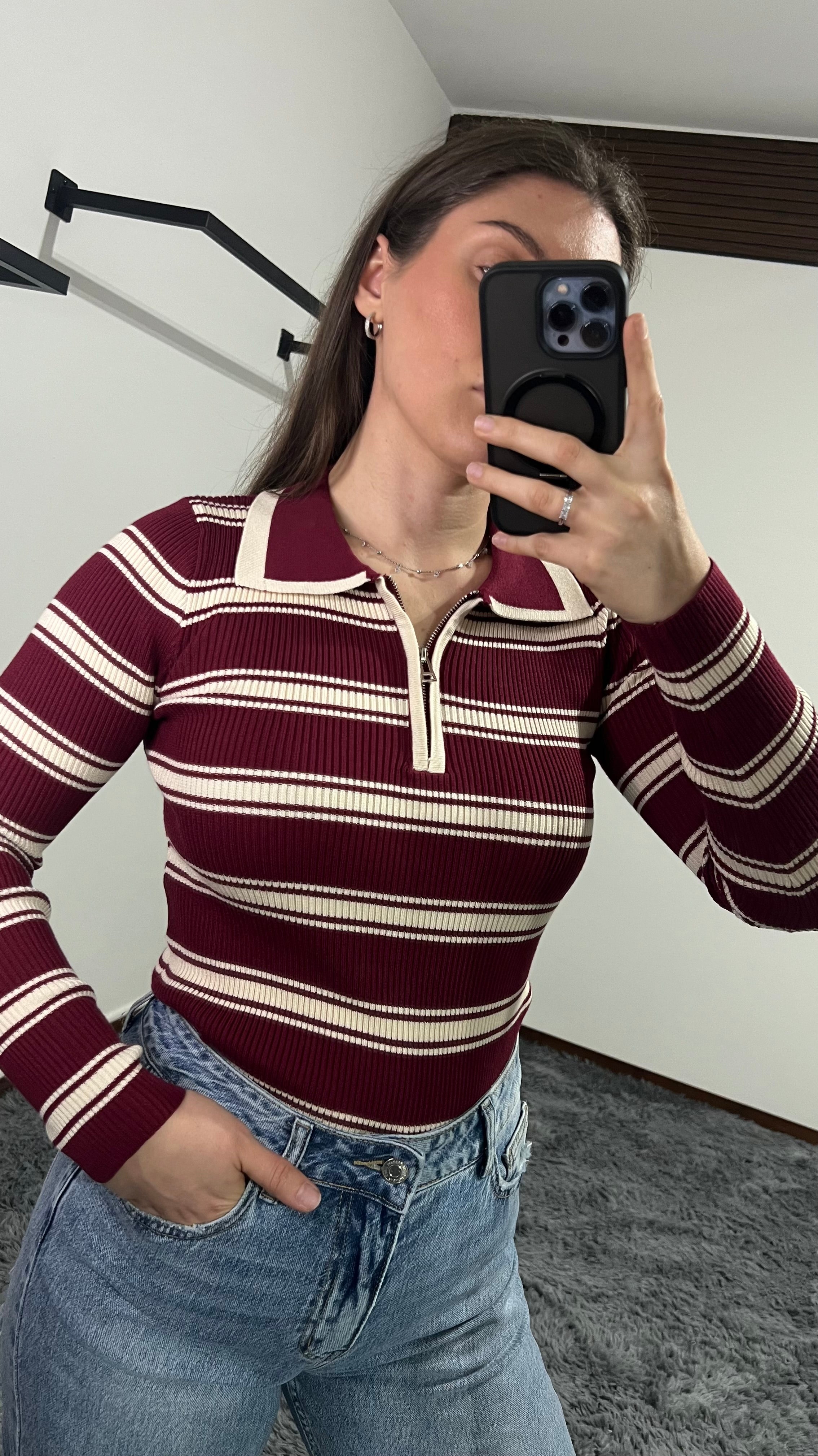 Polo Allyson bordeaux