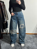 Jeans ballon strass